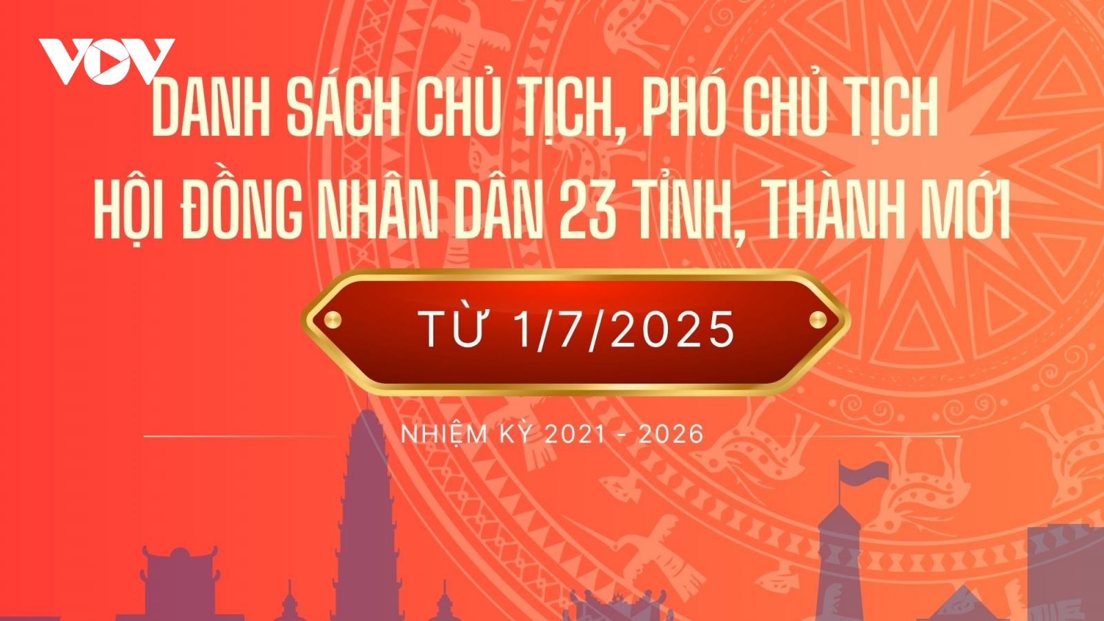 Danh sách chủ tịch, phó chủ tịch hội đồng nhân dân 23 tỉnh, thành mới từ 1/7/2025
